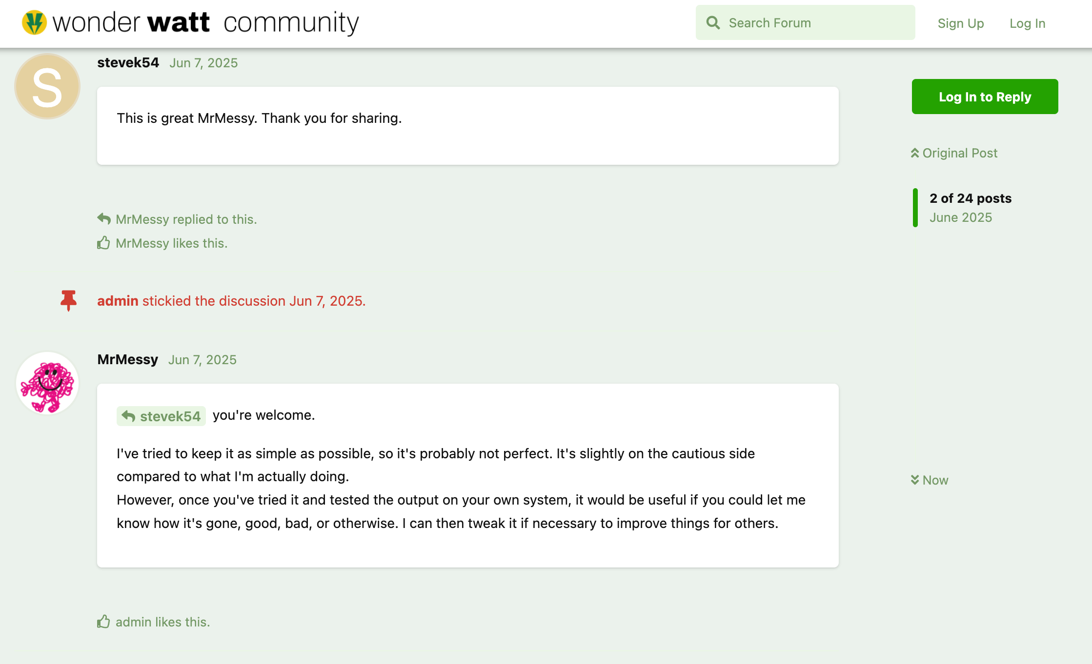 A discussion thread on a BrynForum forum