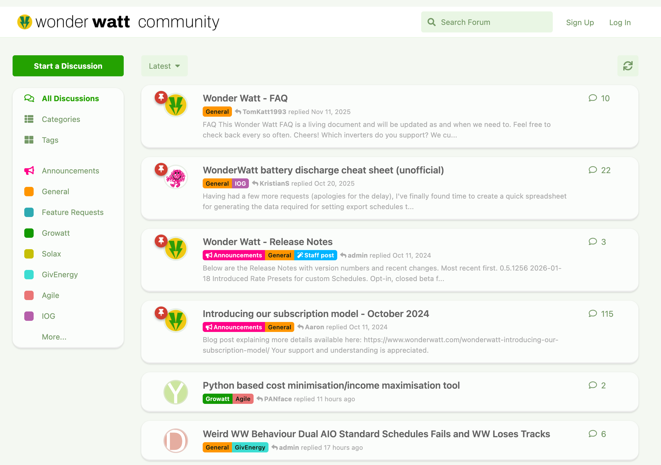 A BrynForum-hosted Flarum forum showing a list of discussions
